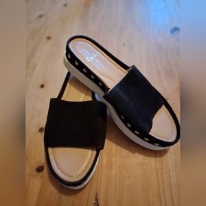 Paolo Black Slide Sandals
